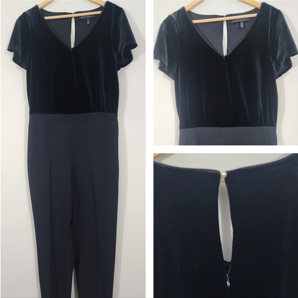 Whbm velvet‎ jumpsuit Bodice Short Sleeve Jumpsuit women's size 8
